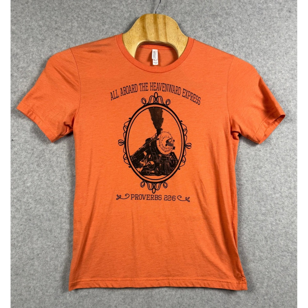 Bella + Canvas T-Shirt Mens L Orange Proverbs 22:6 Heavenward Express
